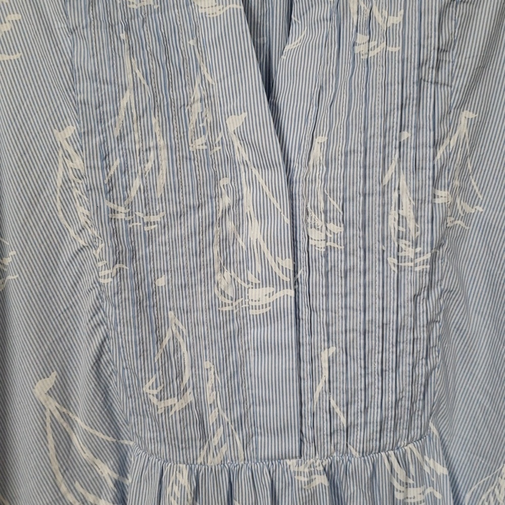 Lilly Pulitzer Dress Womens L Caylinn Sleeveless Popover Sailboat Print Tiered - Picture 3 of 5